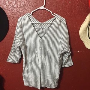 Stripe polo top